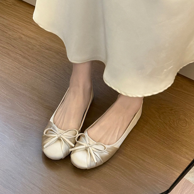 Espadrille Slip On - 2026 Yeni Fiyonklu Saten Sığ Tek
