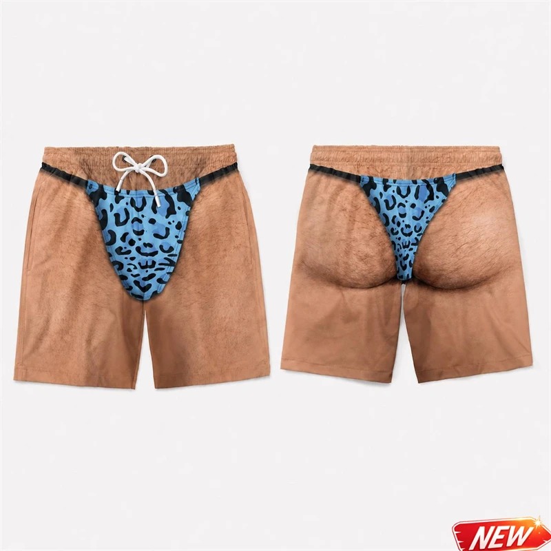 Trunks Board Surf - Komik Erkekler 3D Baskı Leopar Desenli