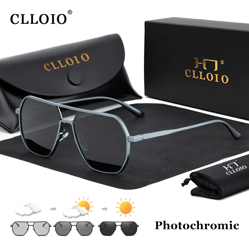 Sunglasses Aviator Polarized - CLLOIO Yeni Moda Alüminyum Fotokromik Güneş