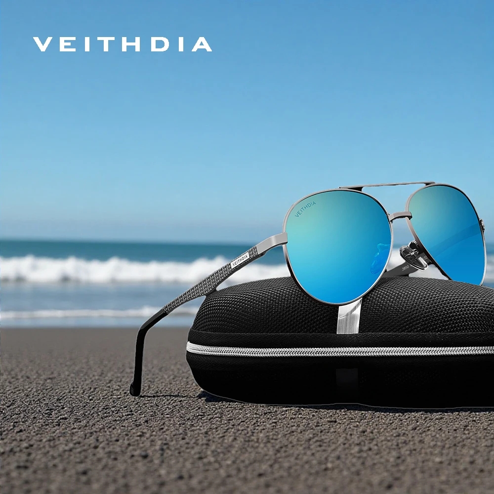 Sunglasses Aviator Polarized - VEITHDIA Pilot Güneş Gözlüğü Alüminyum Çerçeve