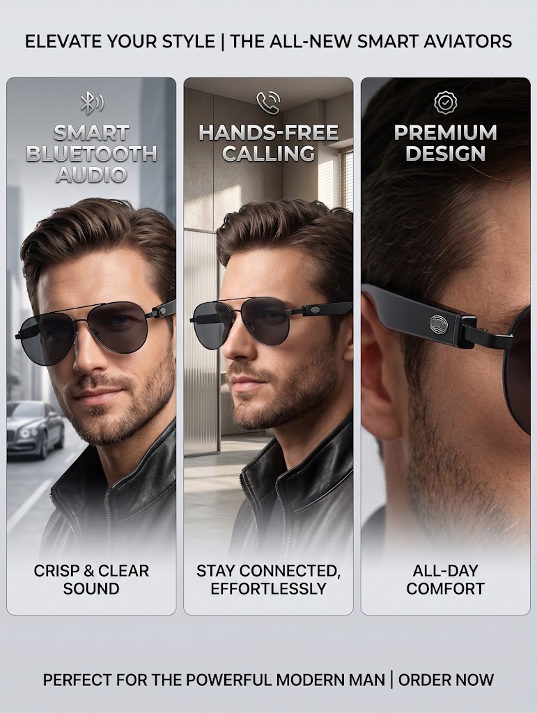 Bluetooth Akıllı Aviator Güneş - Sunglasses Aviator Polarized incelemesi ve fiyatı